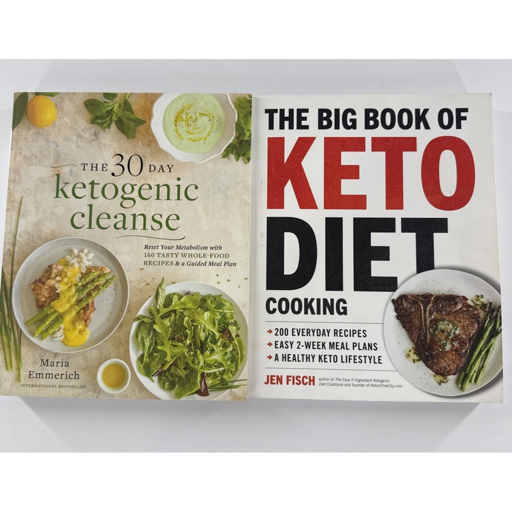 Keto Cookbook‎ Lot of 2: 30 Day Ketogenic Cleanse + Big Book of Keto